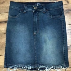 CLOTER distressed denim skirt ( see description)